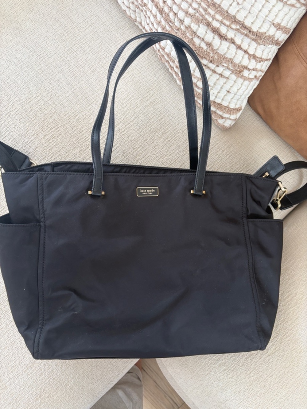 kate spade Black Nylon Tote with Shoulder Straps